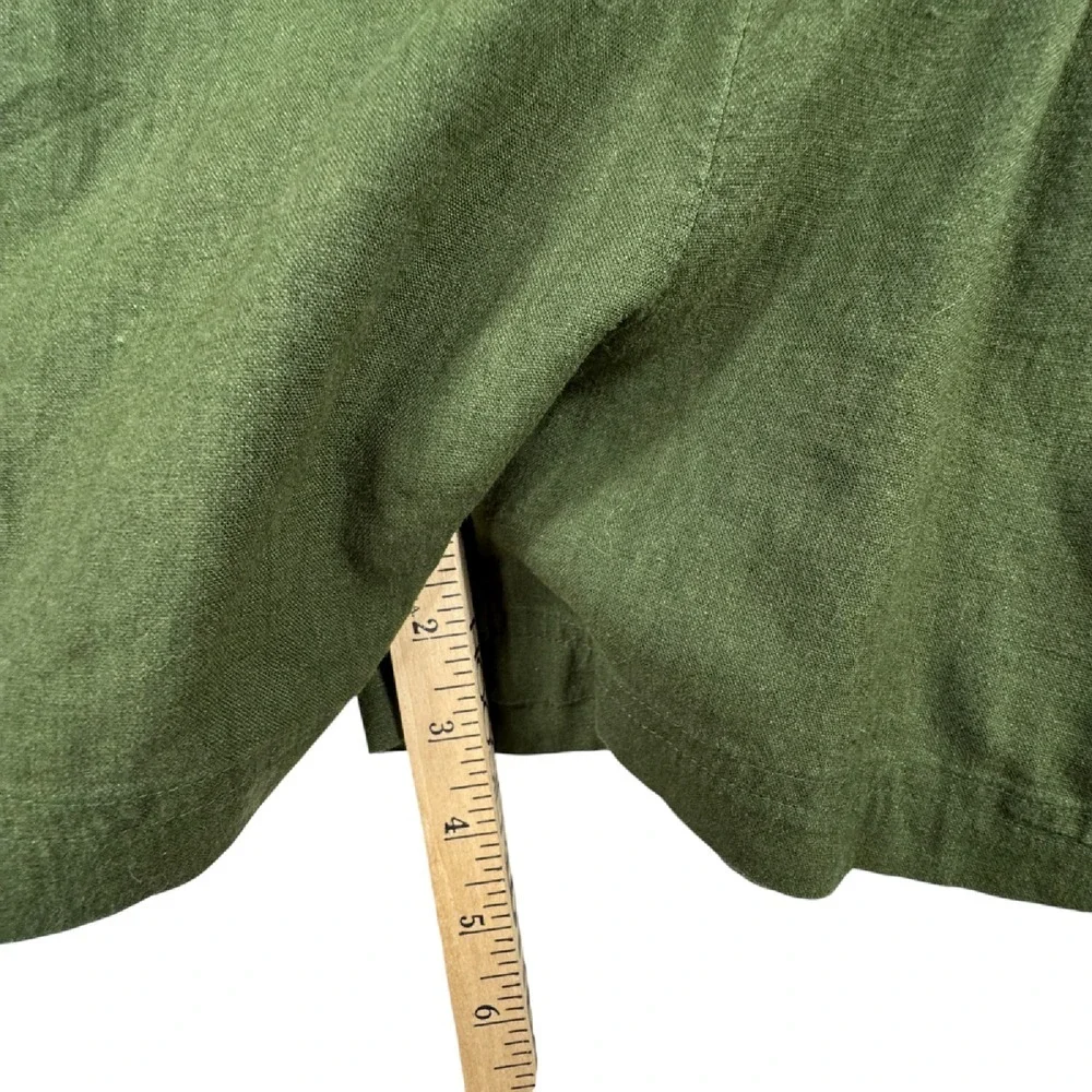Banana Republic Linen Blend Utility Romper‎ Long Sleeve Army Olive Green Size S